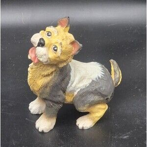 Vintage Hand Painted Fox Terrier Figurine Playful